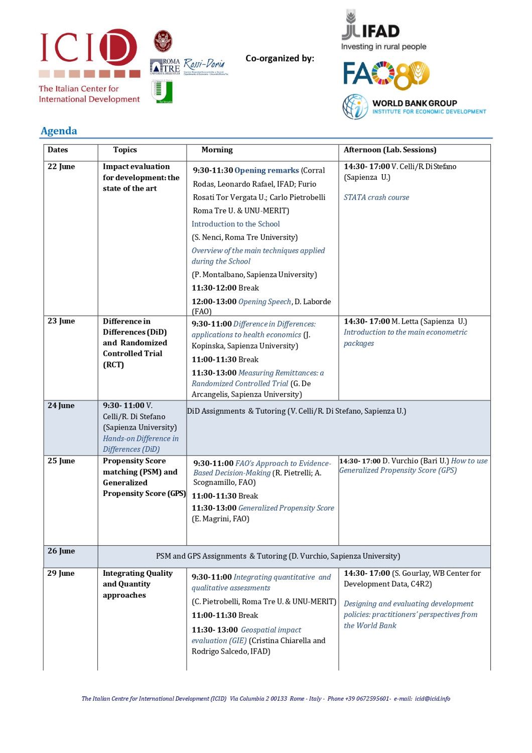 Agenda